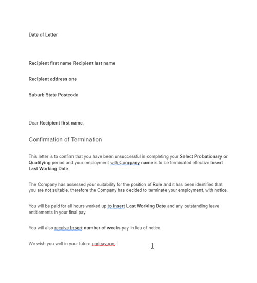Confirmation of Termination preview