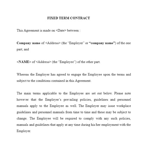 Fixed-Term Contract preview