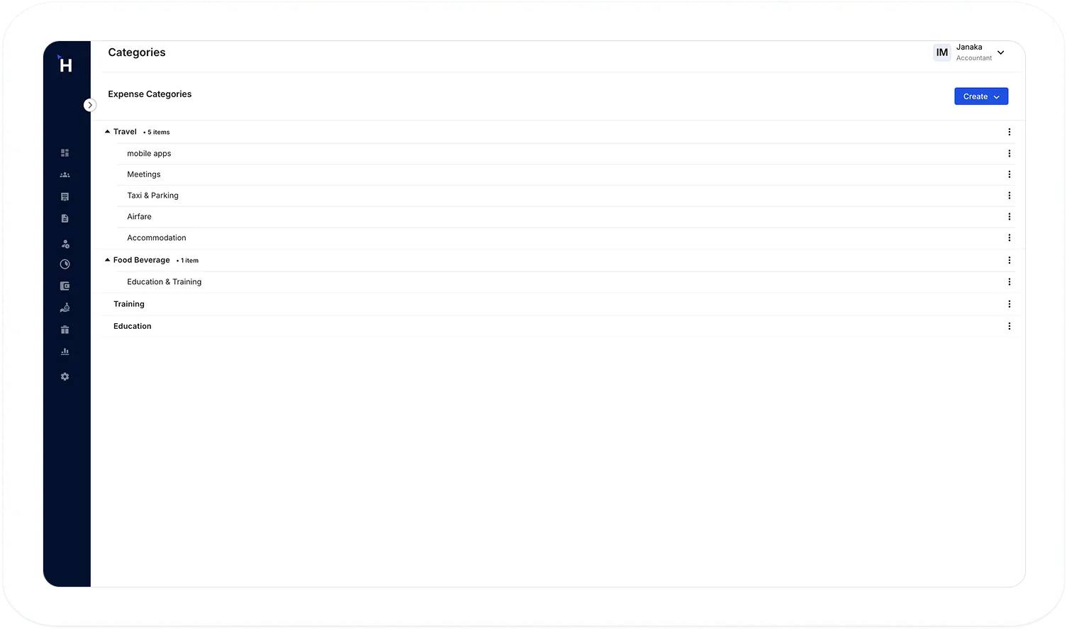 Expense Categories