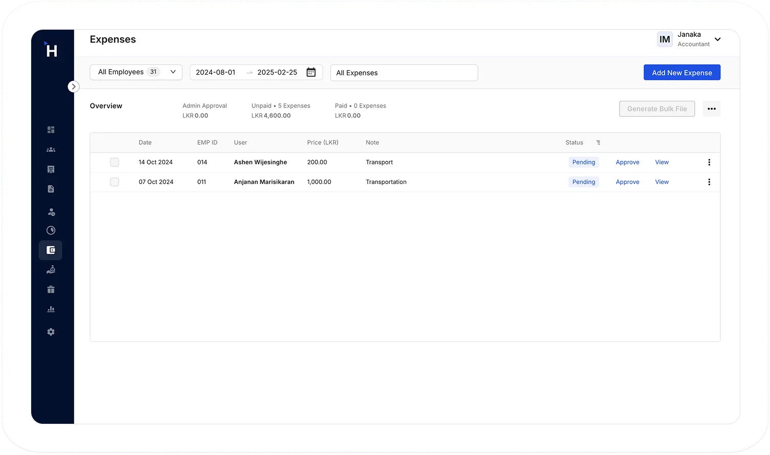 Expenses Overview