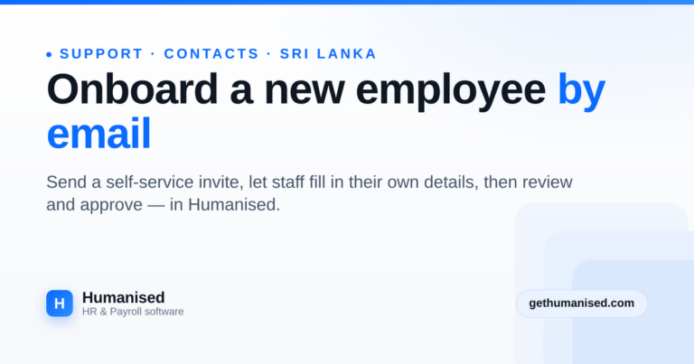 Humanised support guide: onboard a new employee by email in three stages
